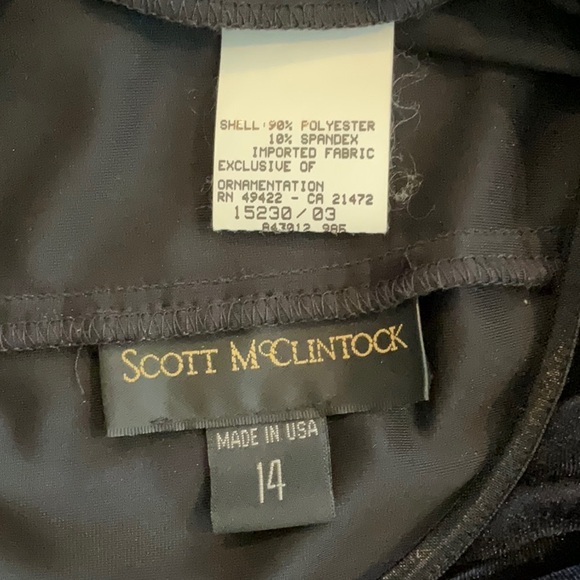 Vintage Scott McClintock TALL Black Velvet Long Sleeve Maxi Dress Women Size 14 - Picture 8 of 10